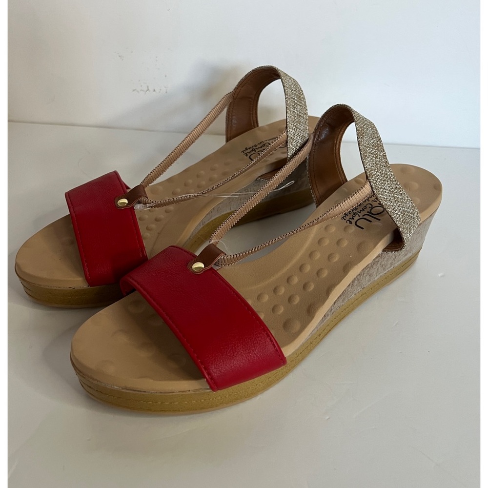 Malu Olivia Elastic Comfort Cork Wedge Sandals